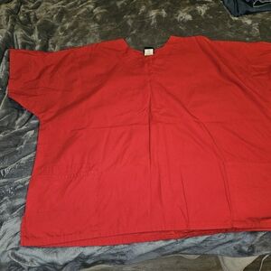 Women's Red V-Neck Top